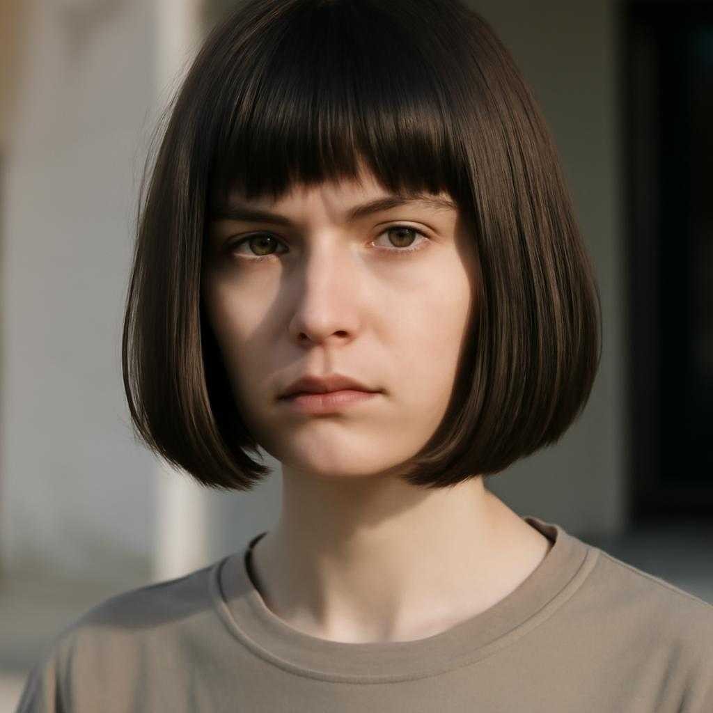 челка до подбородка