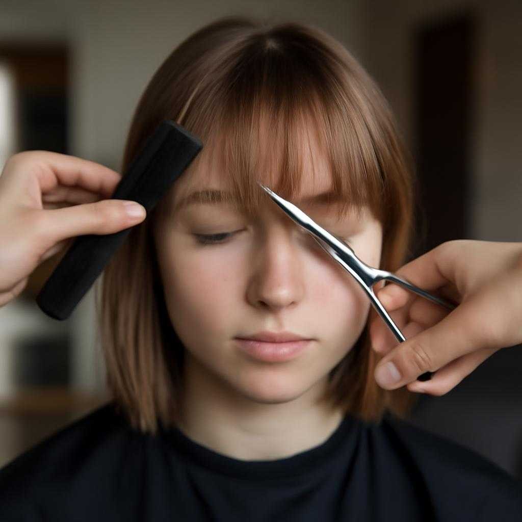 стрижка челки