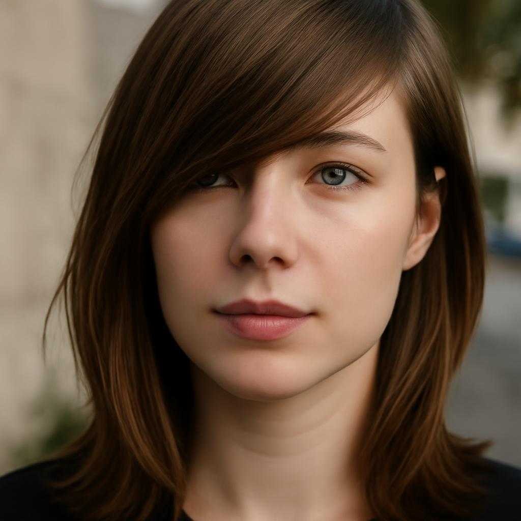 косая челка